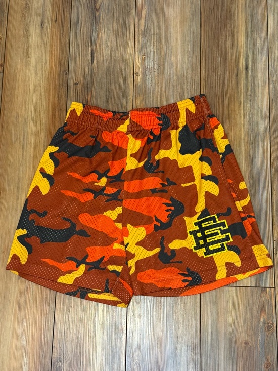 Eric Emanuel Other - Preowned Eric Emanuel Orange and Yellow Camo Athletic Shorts Size Small
